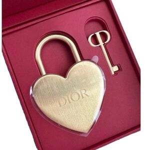 Dior Gold Heart-Shaped Padlock Key Holder